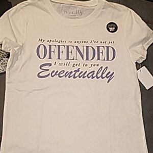 White Sarcasm Read My Thoughts Graphic Tshirt Jnrs Sz S (3-5)